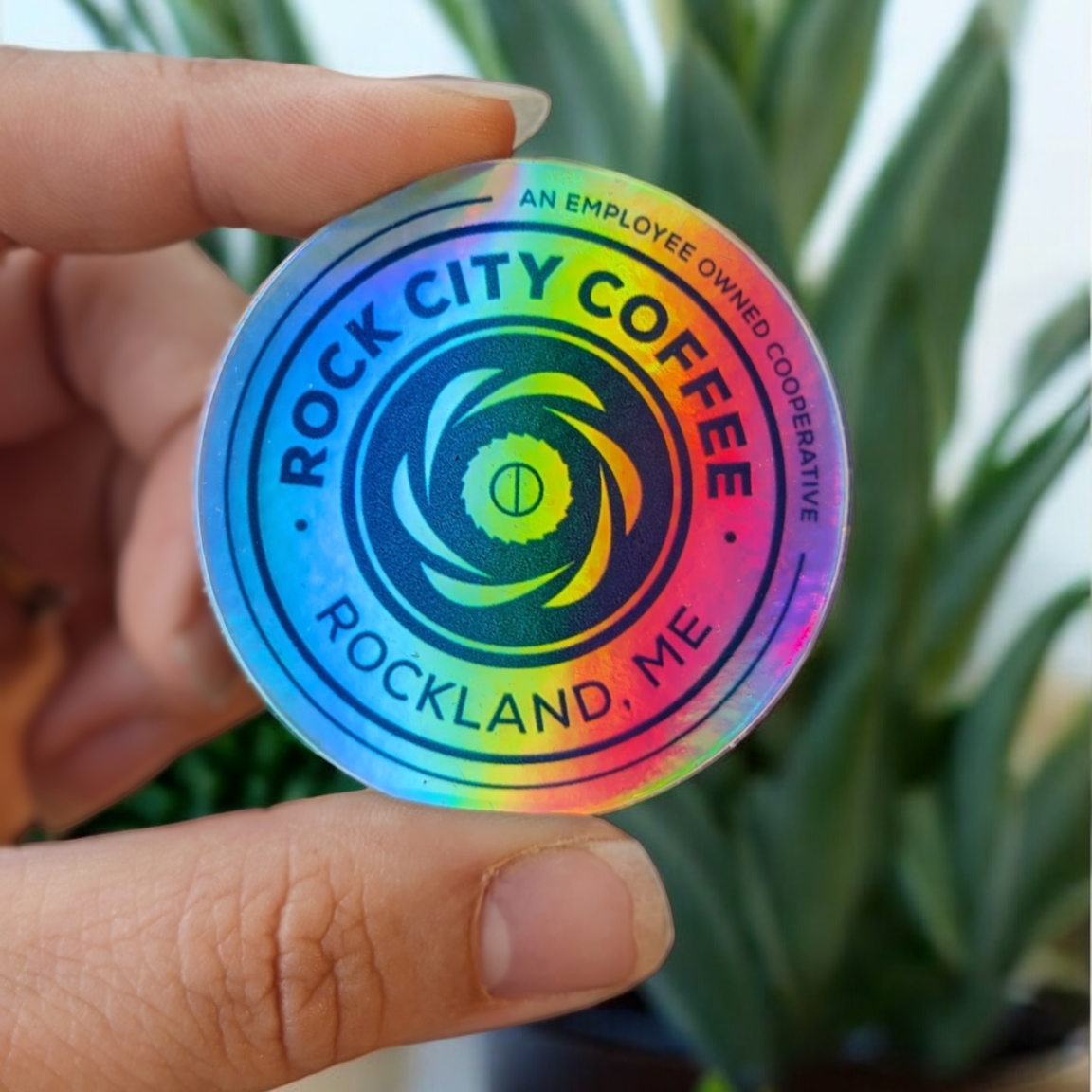 Holographic Logo Sticker – Rock City Coffee